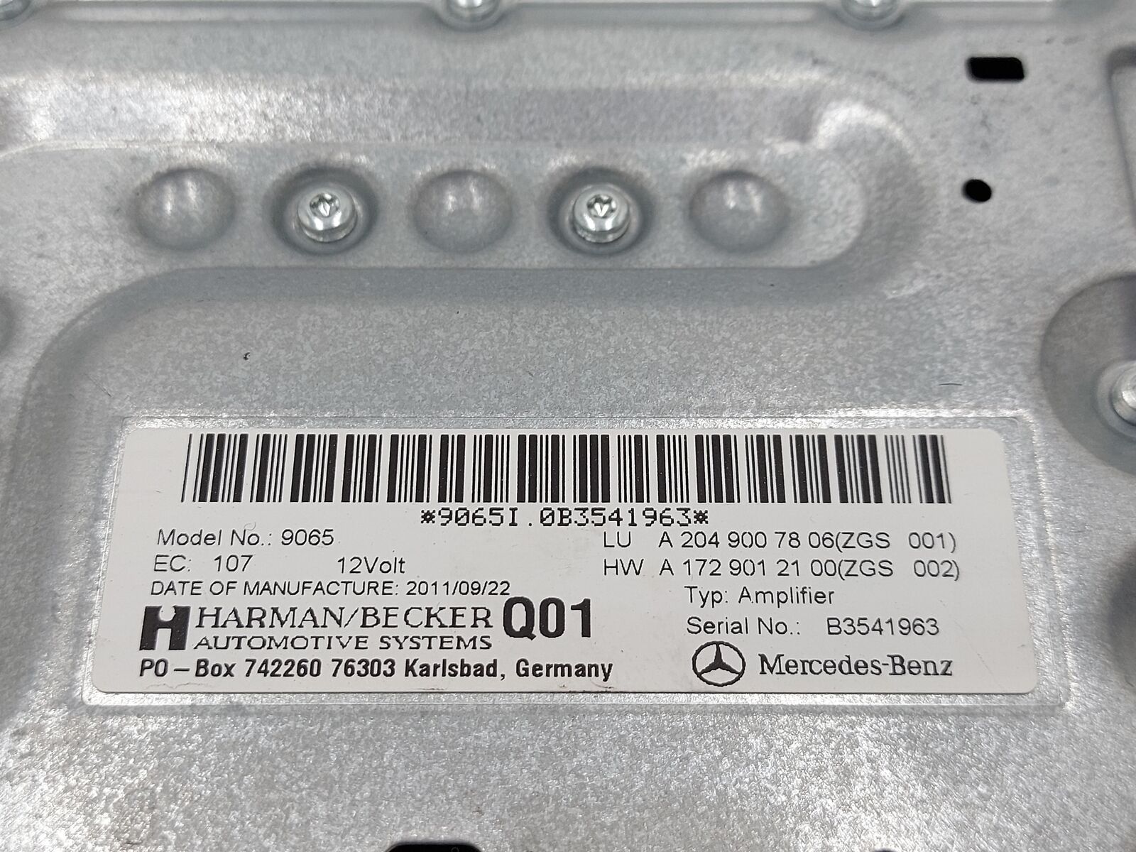12 Mercedes C350 Radio Receiver Amplifier Harman/Becker 2049007806