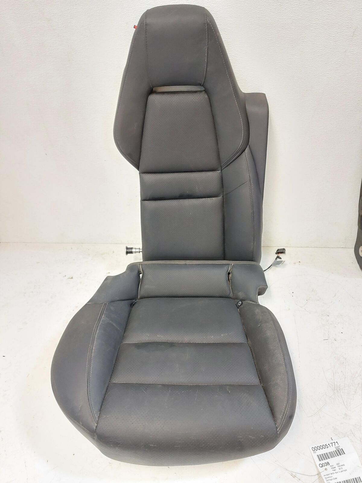 2012 Porsche Panamera Rear RH Right Seat Back Black Leather