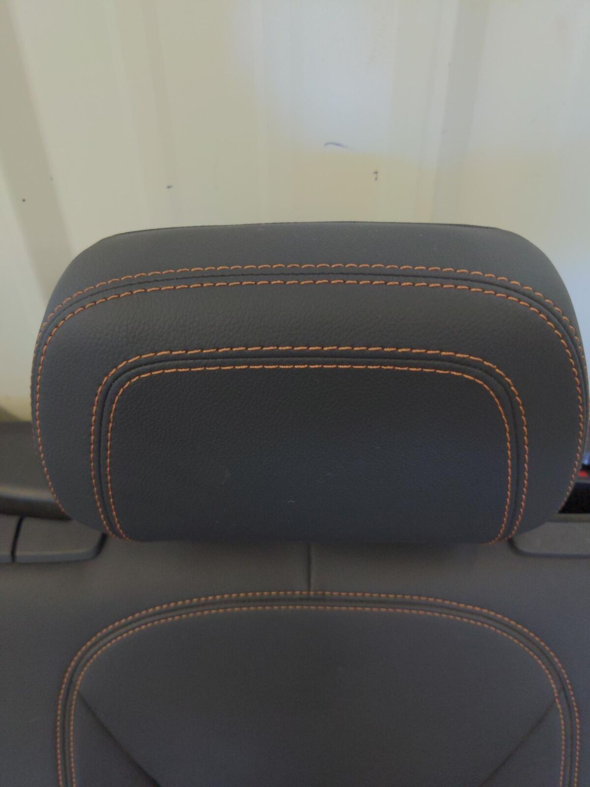 19 JAGUAR F-PACE Rear Seat SET Black Leather Tan Stitching With Armrest *NOTES*