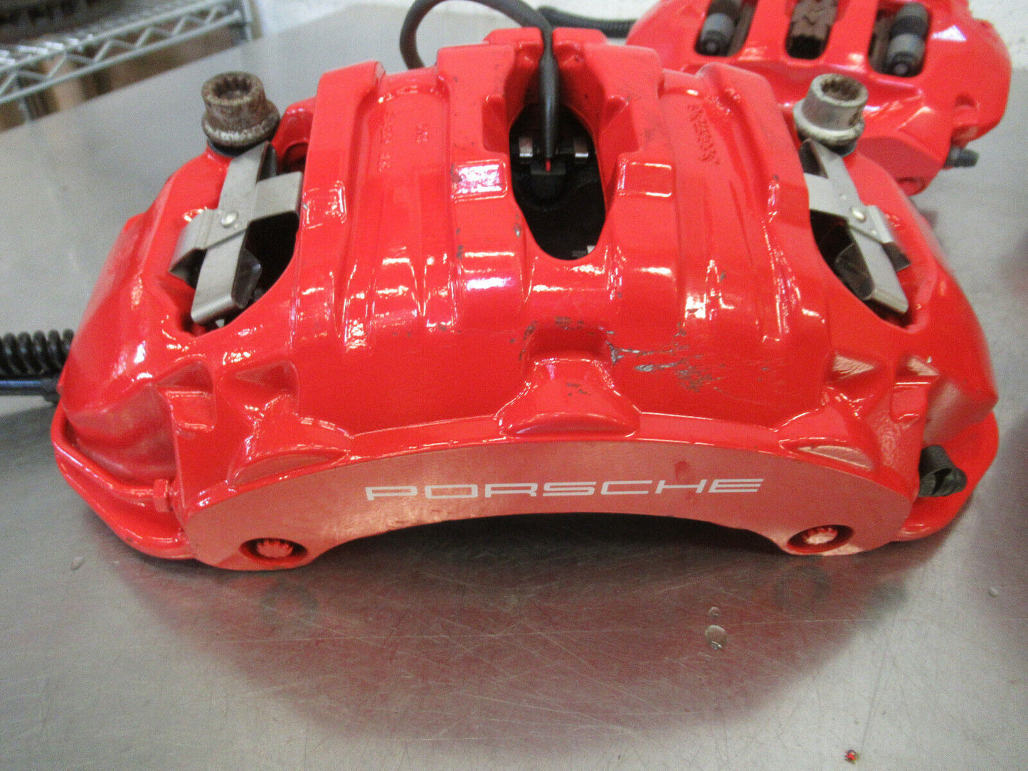 2014 PORSCHE CAYENNE GTS OEM BREMBO BRAKE PACKAGE RED CALIPER SET WITH ROTORS