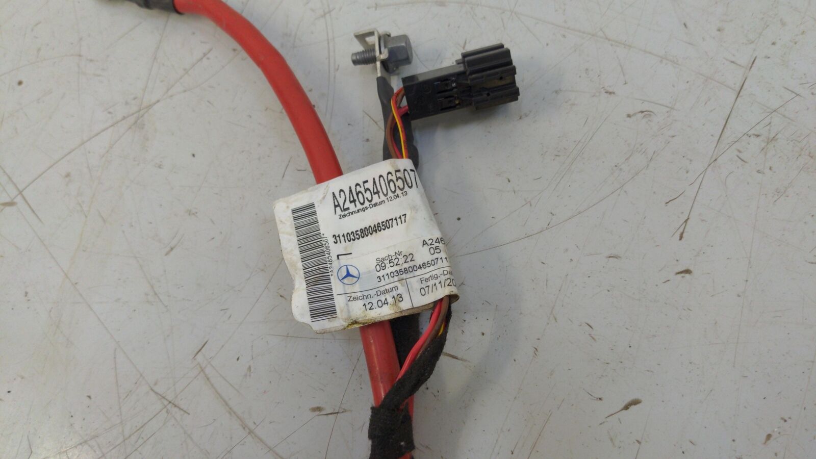 2015 MERCEDES B250 A2465406507 Possitive Support Battery Wiring Harness