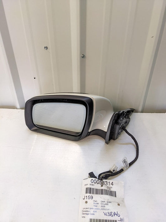 💥09 MERCEDES C350 LH Left Door Mirror White Power Folding💥