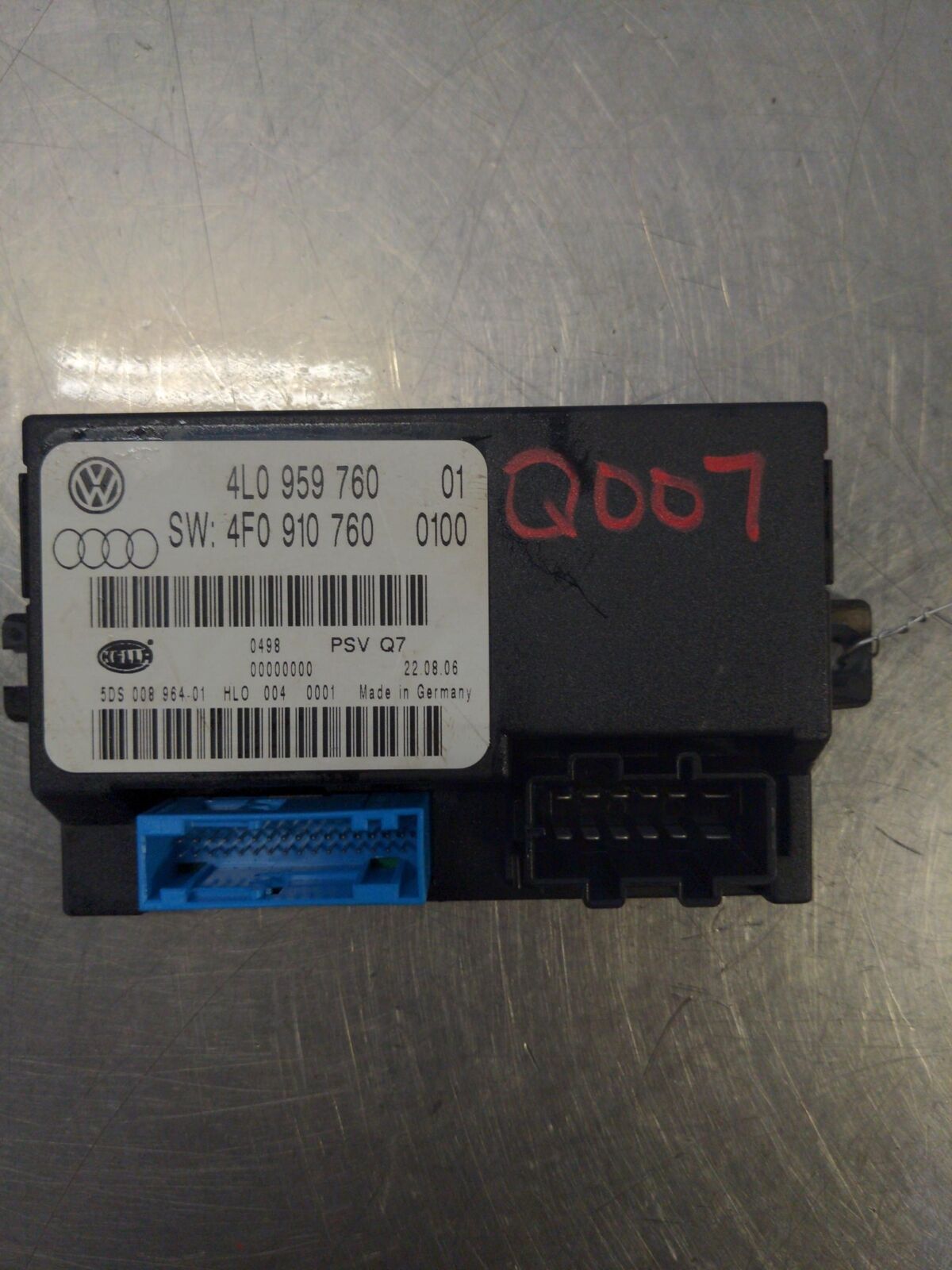 Q007 AUDI Q7 2007 4l0959760 Seat Memory Switch Module