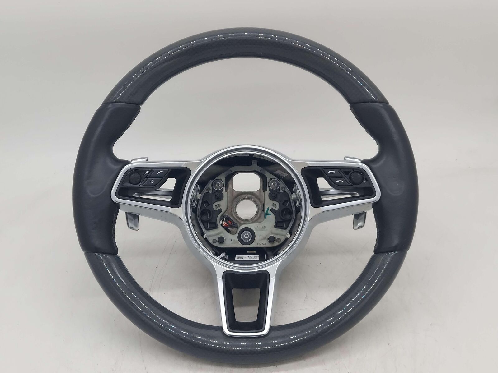 15-16 PORSCHE MACAN S 95B STEERING WHEEL OEM CARBON FIBER/LEATHER 95B959256C