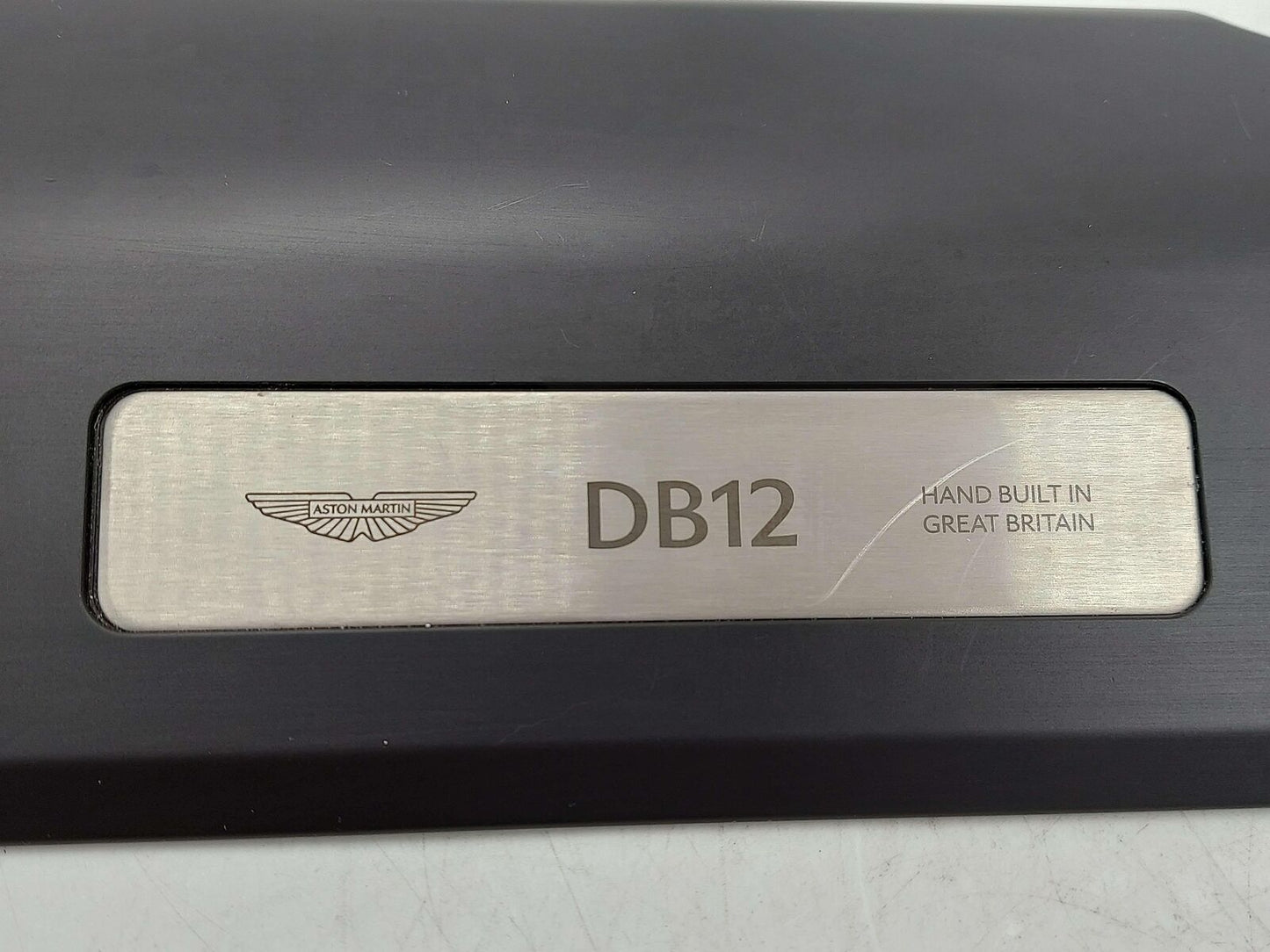 2024 ASTON MARTIN DB12 VOLANTE RIGHT SCUFF SILL PLATE TRIM BLACK W/ ALUMINUM