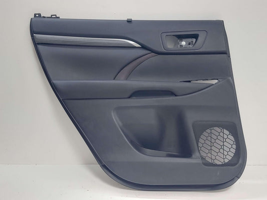 17-19 TOYOTA HIGHLANDER REAR LEFT DOOR TRIM PANEL BLACK & DARK CLOVE LA20 *NOTE