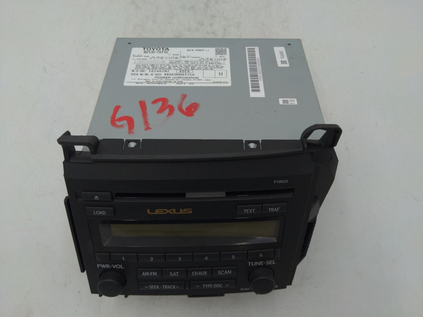 11 12 13 LEXUS CT200H Radio Receiver P10025 On Face 86120-76110