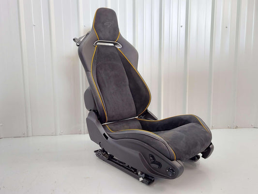 23 Mclaren Artura Front Right Seat Black Alcantara Leather W/Orange Piping Note