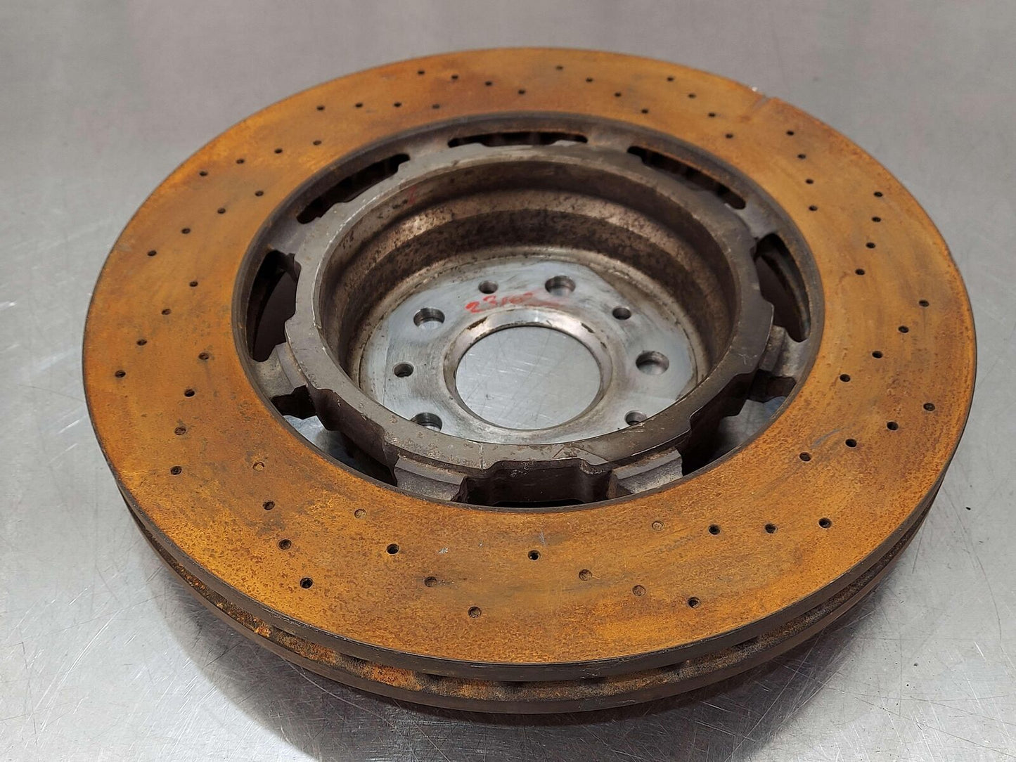 2010 Maserati GranTurismo S M145 Coupe FRONT LEFT BRAKE DISC ROTOR OEM DRILLED