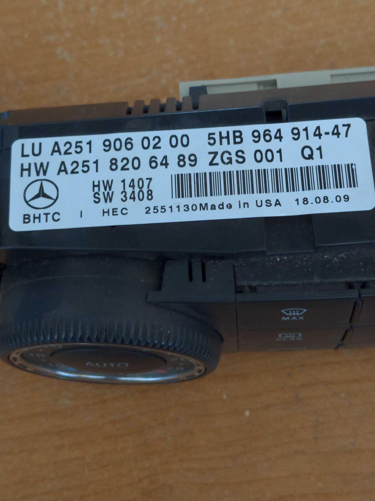 10-11 Mercedes ML350 Front Heater A/c AC Climate Control A2519060200 Celcius