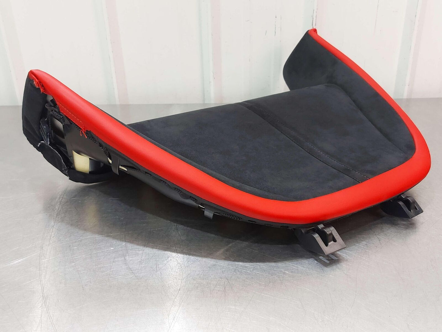 2021 FERRARI ROMA F169 REAR LH LEFT SEAT BOTTOM ALCANTARA W/ RED PIPING 360716