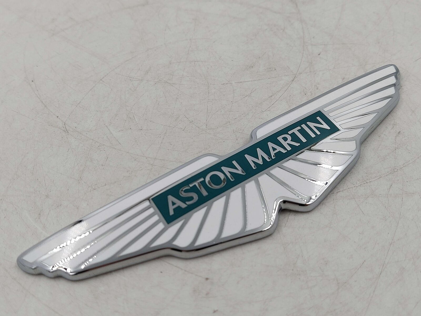 2024 ASTON MARTIN DB12 VOLANTE FRONT BUMPER EMBLEM WHITE & GREEN & CHROME