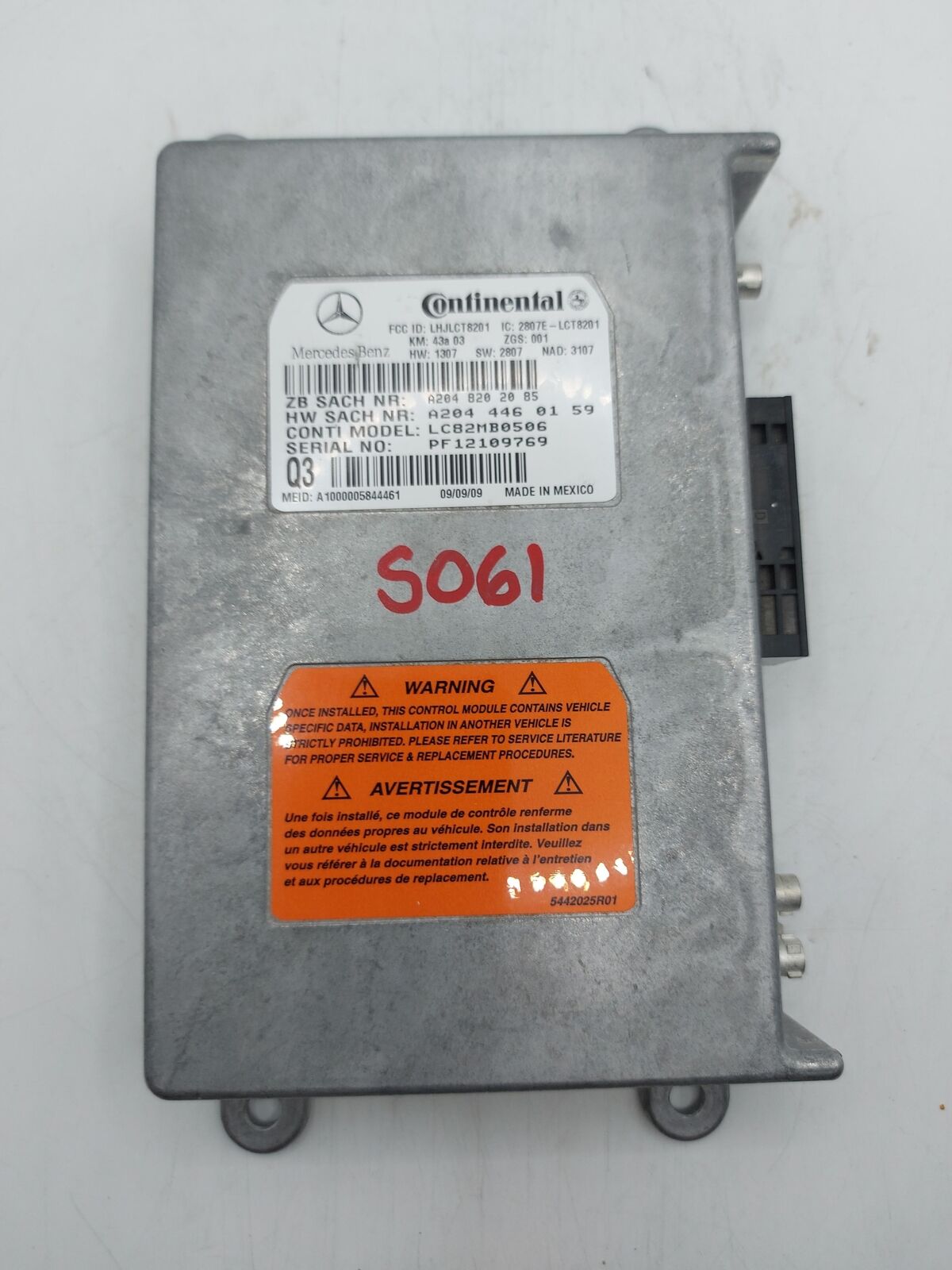 00-11 MERCEDES ML SERIES A2048202085 Voice Communication Control Module