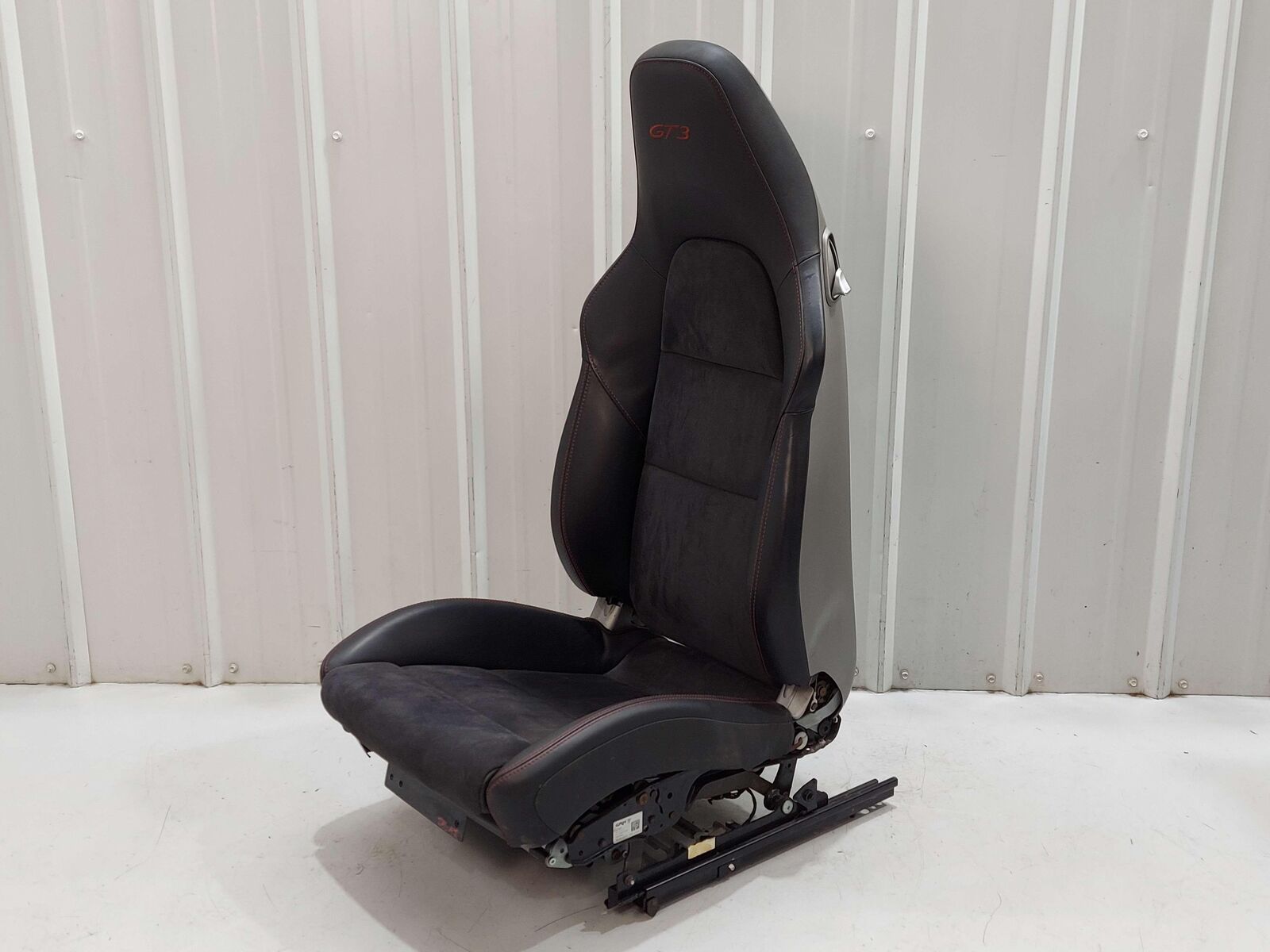 14-16 PORSCHE 911 991 GT3 RIGHT SEAT BLACK LEATHER ALCANTARA RED STITCH 18 WAY