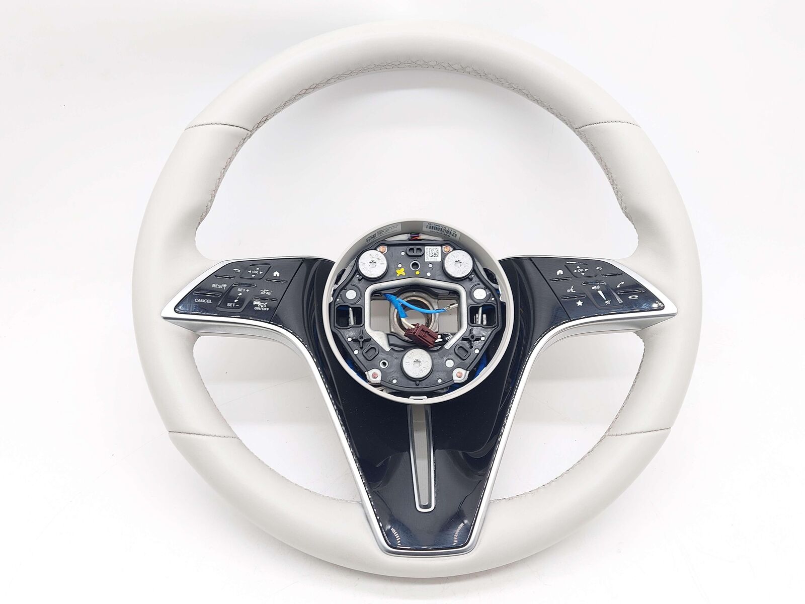 22-24 MERCEDES EQS EQS580 V297 STEERING WHEEL HEATED HELIOS WHITE LEATHER *NOTE