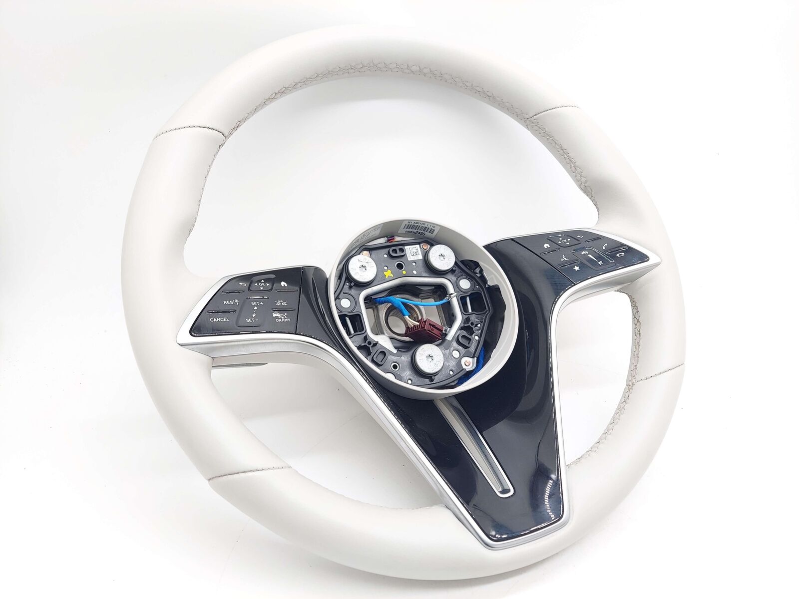 22-24 MERCEDES EQS EQS580 V297 STEERING WHEEL HEATED HELIOS WHITE LEATHER *NOTE