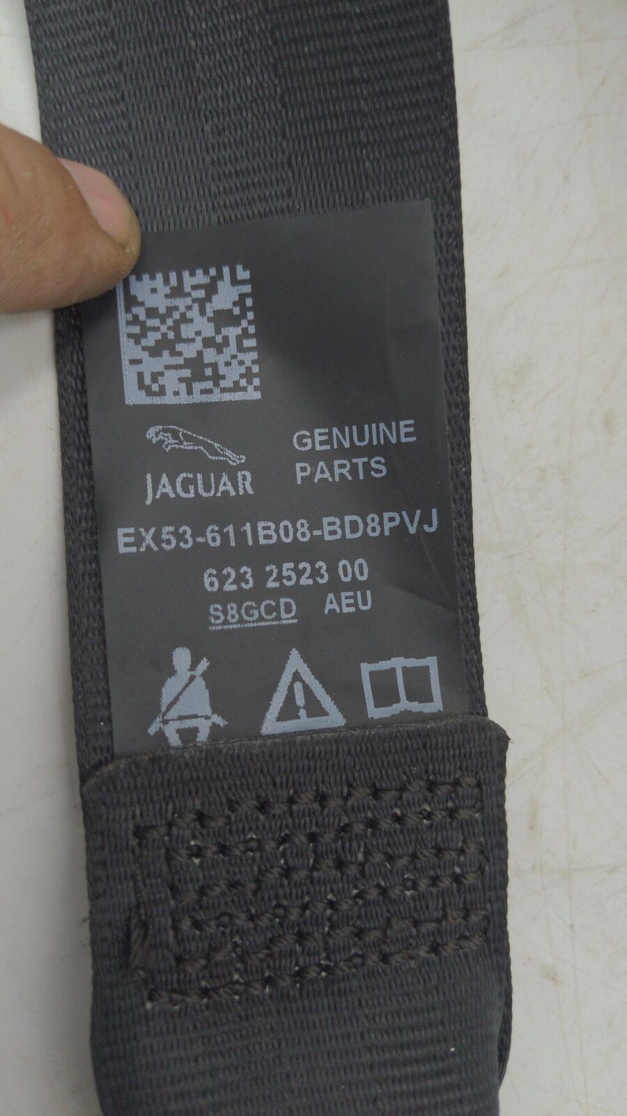 14-17 JAGUAR F-TYPE Front RH RIGHT Seat Belt Black EX53-611B08-BD8PVJ 23K KM'S