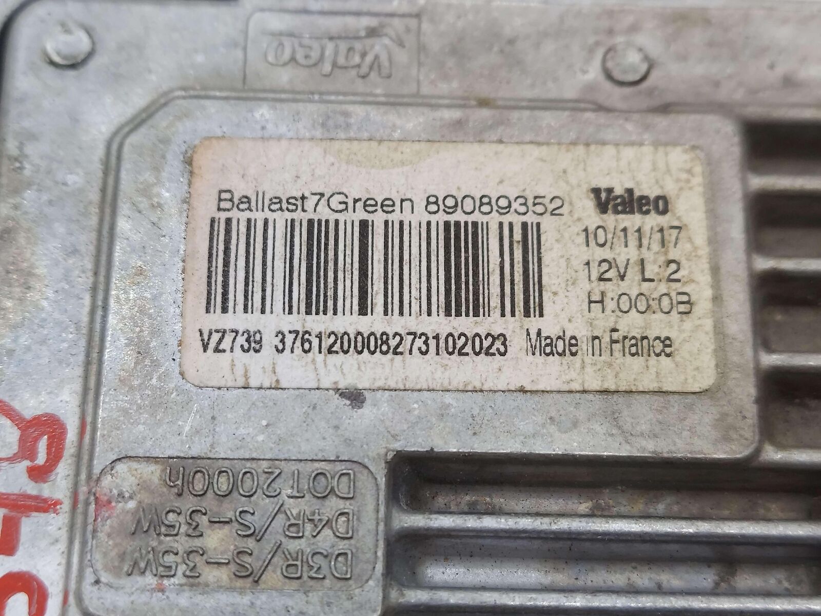 10-17 JAGUAR XJ X351 HEADLIGHT BALLAST VALEO 7 GREEN * 89089352