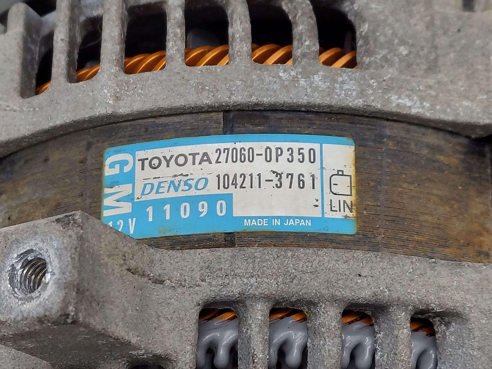 16-23 TOYOTA TACOMA ALTERNATOR 3.5L 130 AMP 27060-0P350 TOW PACKAGE OEM