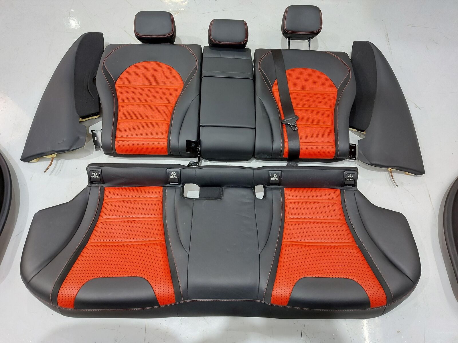 15-17 MERCEDES C63s w205 AMG Black/Red Interior Set Seats door Panel *Note