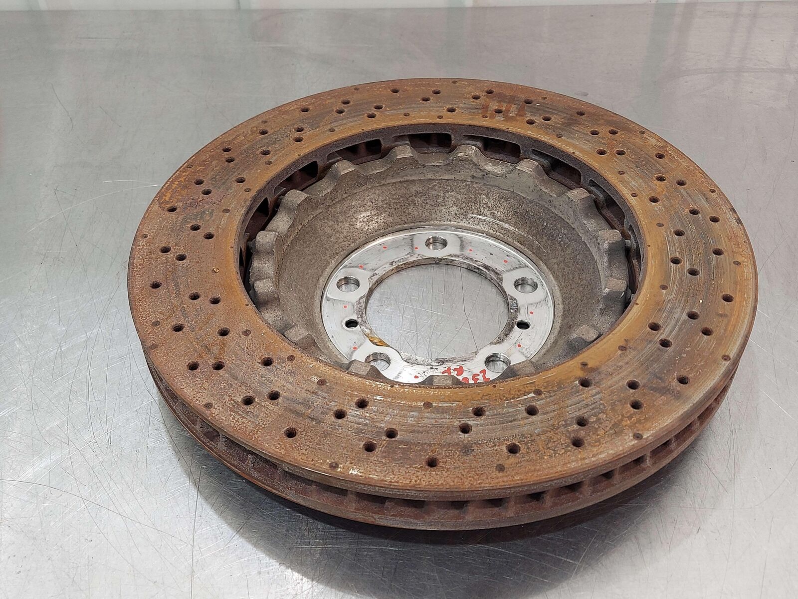 16 PORSCHE CAYMAN GT4 981 FRONT RIGHT BRAKE DISC ROTOR 98135140680 6K MILES!