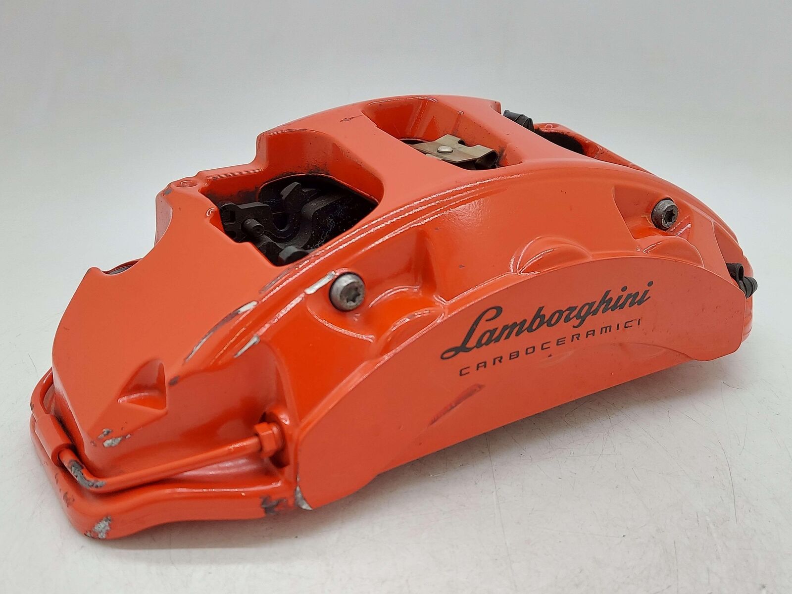 2018 LAMBORGHINI AVENTADOR S LP740-4 FRONT RIGHT BRAKE CALIPER RED *GOUGED*