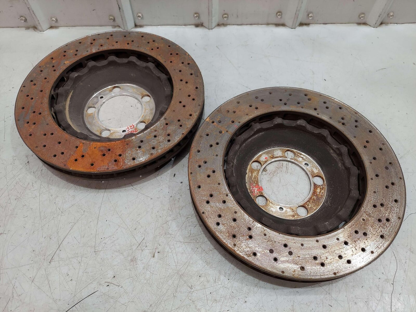 14-16 PORSCHE 911 991 GT3 RED BREMBO BRAKE CALIPER ROTOR DISK SET  *NOTE