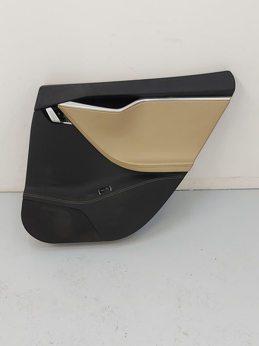 2014 Tesla S Rear RH Right Door Trim Panel Black And Tan *Notes* 1008105-09-k