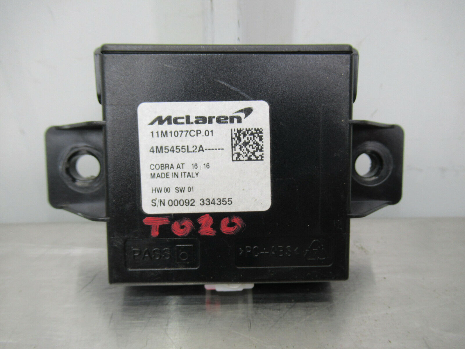 T020 2016 16 MCLAREN 570S BODY CONTROL MODULE INTERIOR ALARM CBX #9 11M1077CP