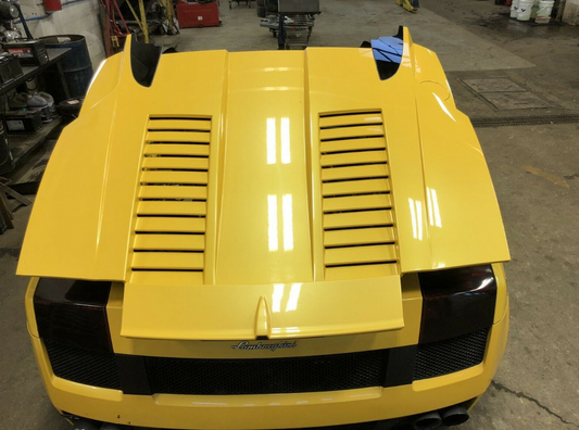 2008 LAMBORGHINI GALLARDO SPYDER 5.0L REAR ENGINE BONNET COVER HOOD W/ SPOILER