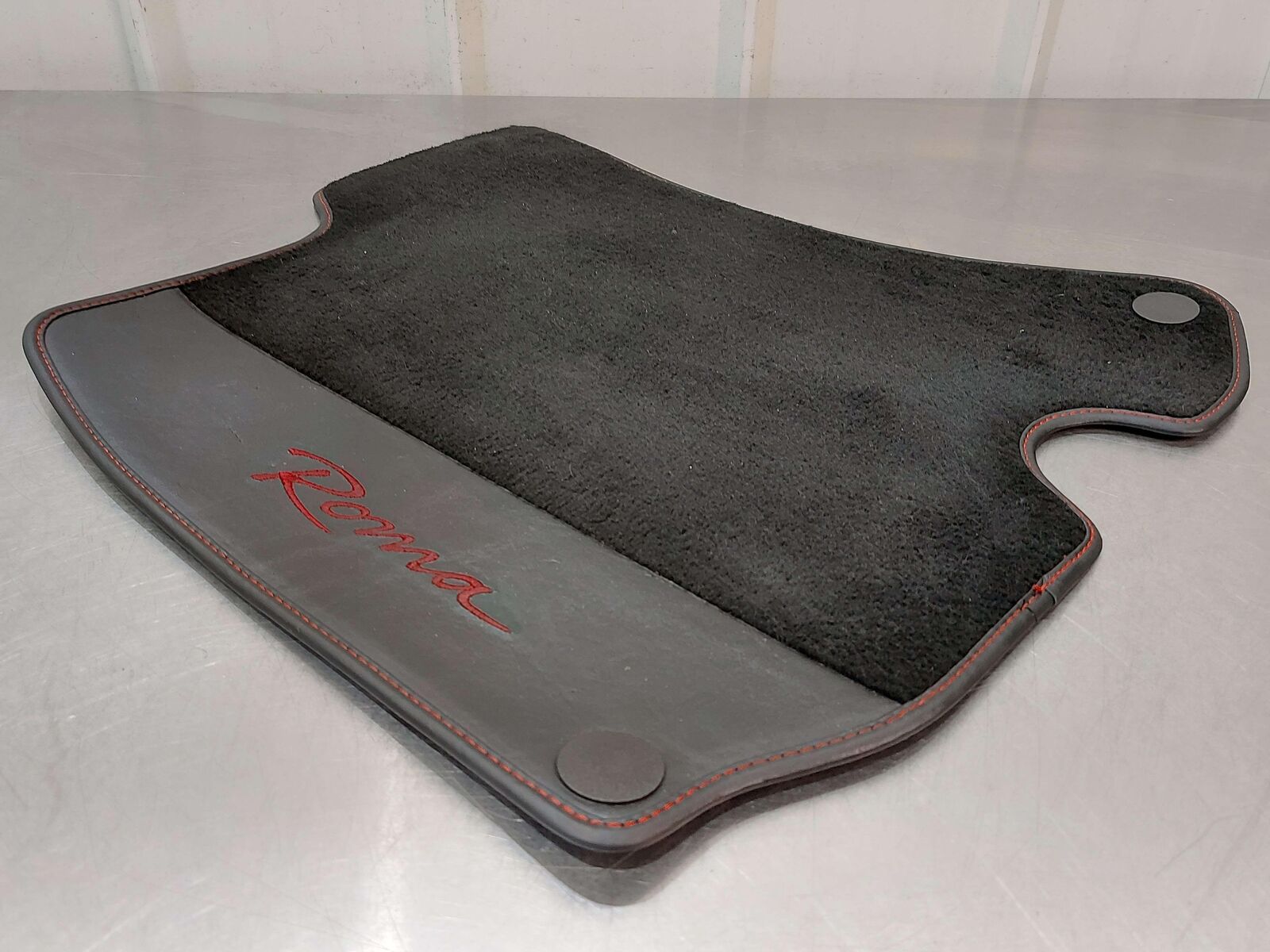 2021 FERRARI ROMA F169 FRONT LH LEFT FLOOR MAT BLACK LEATHER RED STITCHING *NOTE