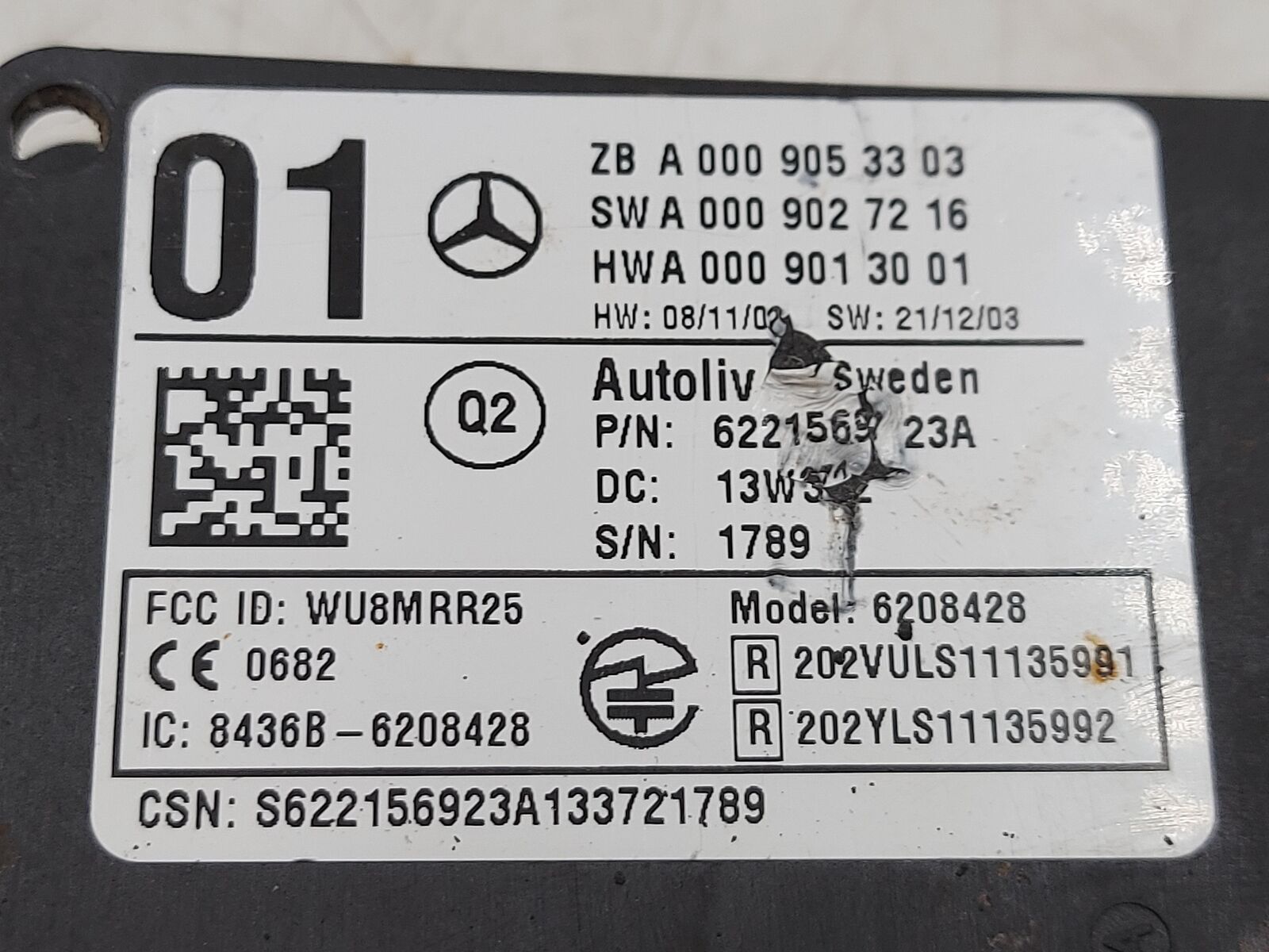 13 MERCEDES ML350 Lh LEFT Blind Spot Module A0009053303 TESTED OEM WORKING!