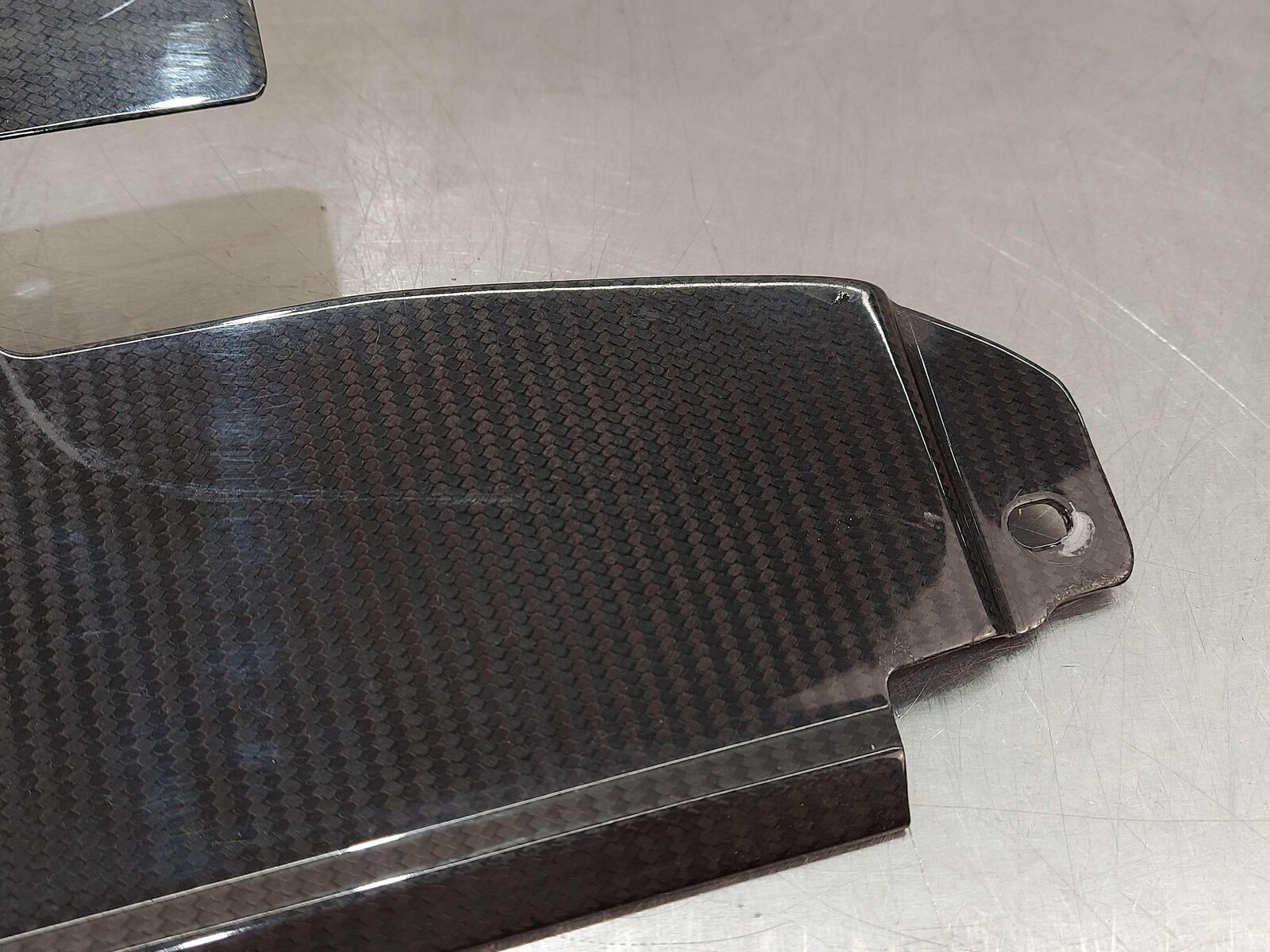 2009 AUDI R8 FRONT ENGINE BAY CARBON FIBER TRIM 420863505D *SCRATCHES*