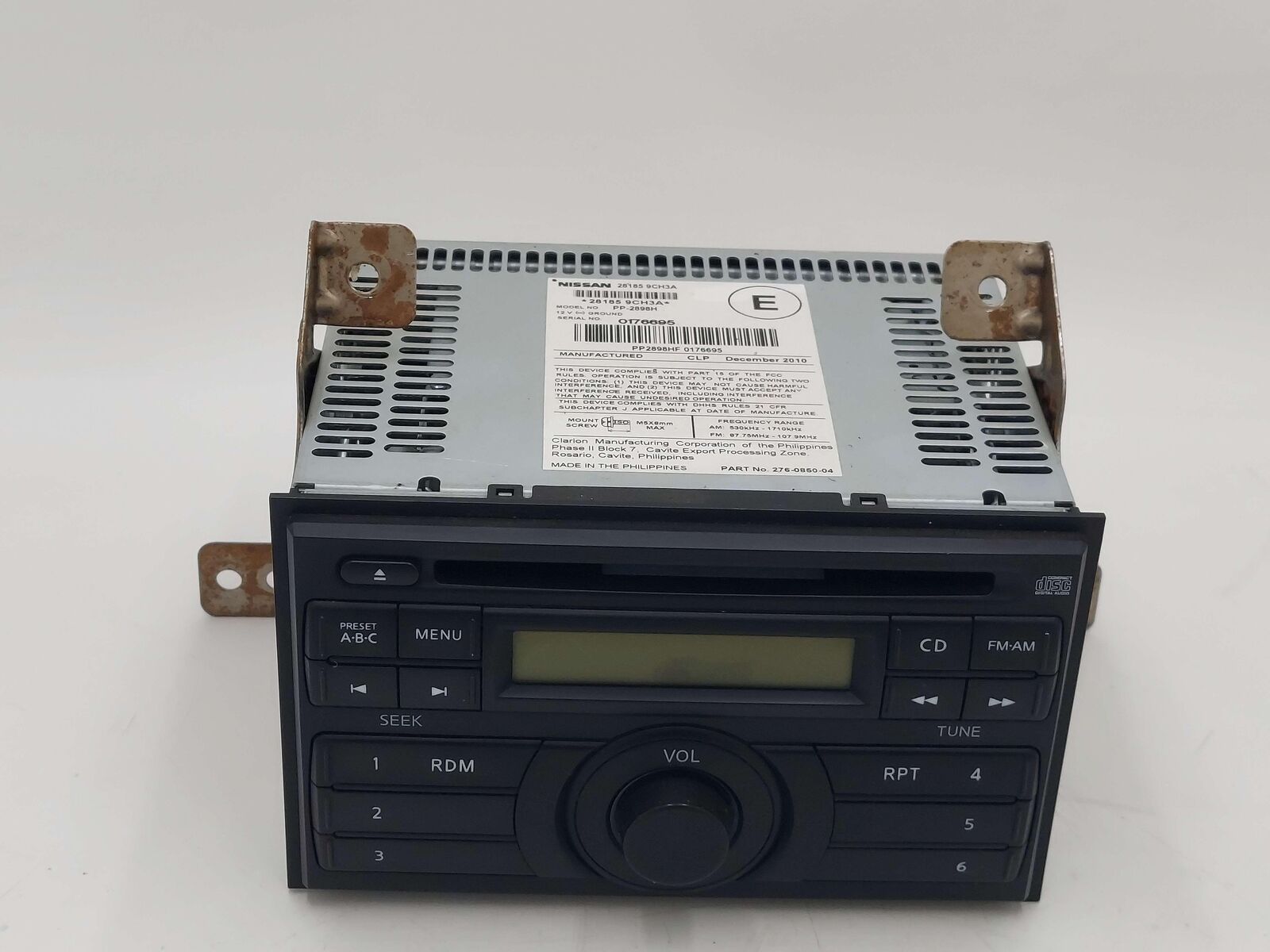 08-12 NISSAN PATHFINDER AM FM CD RADIO RECEIVER 281859CH3A *DISCOLORATION*