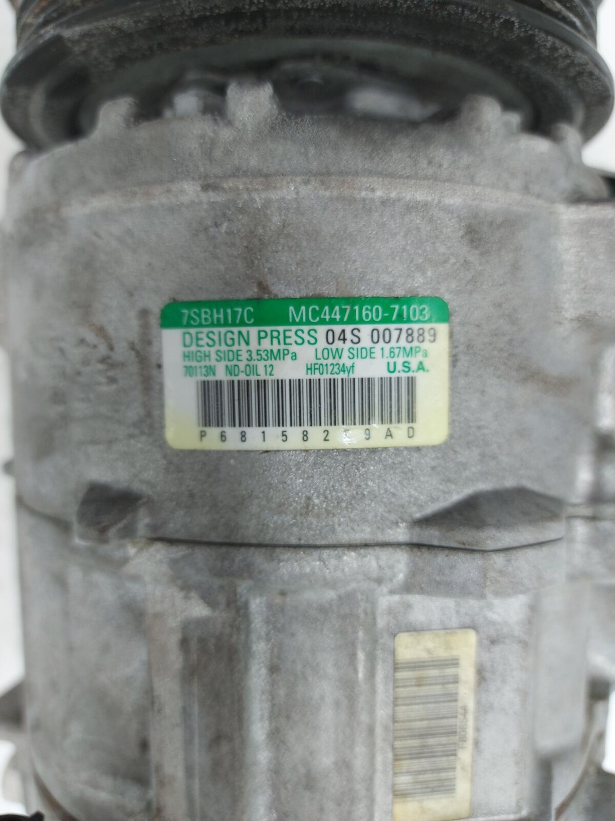 14 15 16 17 18 19 20 21 22 DODGE CHARGER A/c AC Air Compressor 6.4l 7sbh17c