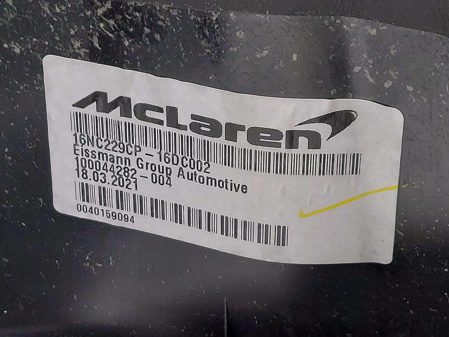 23 Mclaren Artura Front RH Right Door Card Inner Trim Panel Black 16NC231CP NOTE