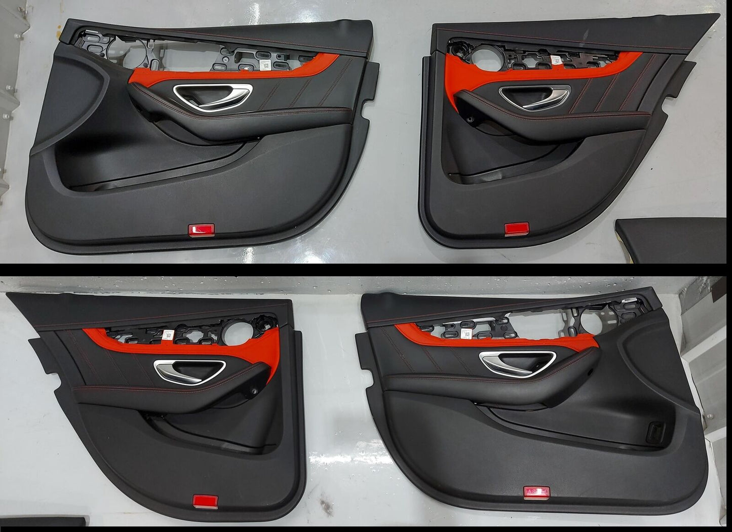 15-17 MERCEDES C63s w205 AMG Black/Red Interior Set Seats door Panel *Note