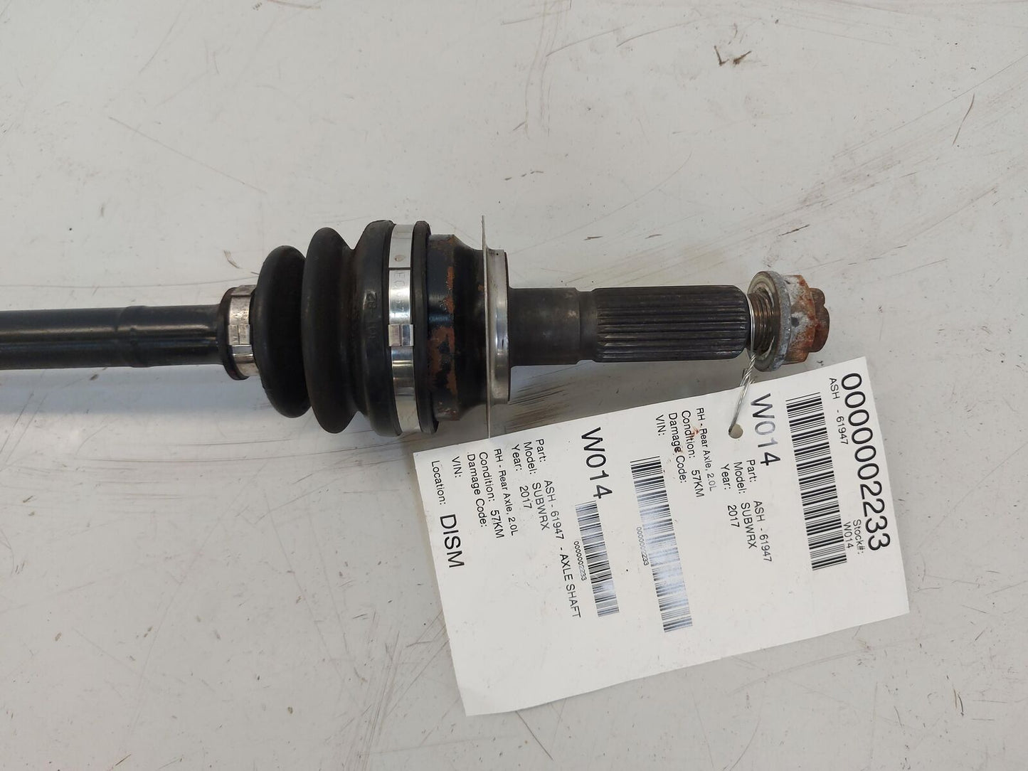 15-21 SUBARU WRX REAR RH RIGHT AXLE SHAFT 2.0L