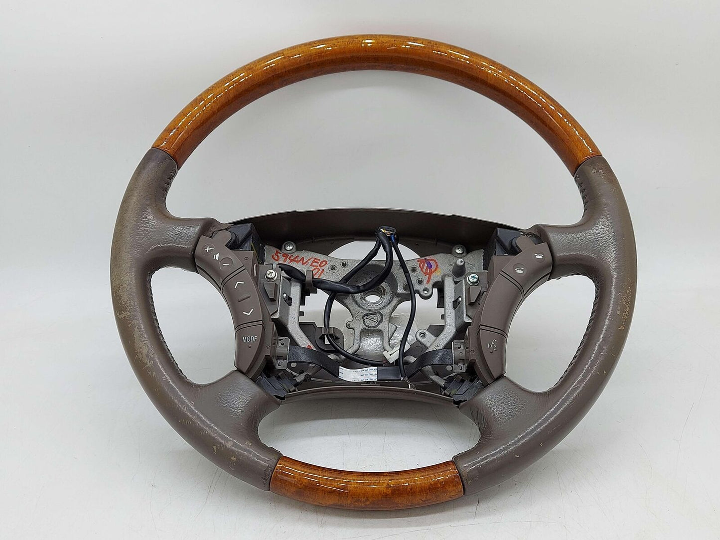 06-07 LEXUS GX470 STEERING WHEEL IVORY / TAN LH00 WOODGRAIN LEATHER