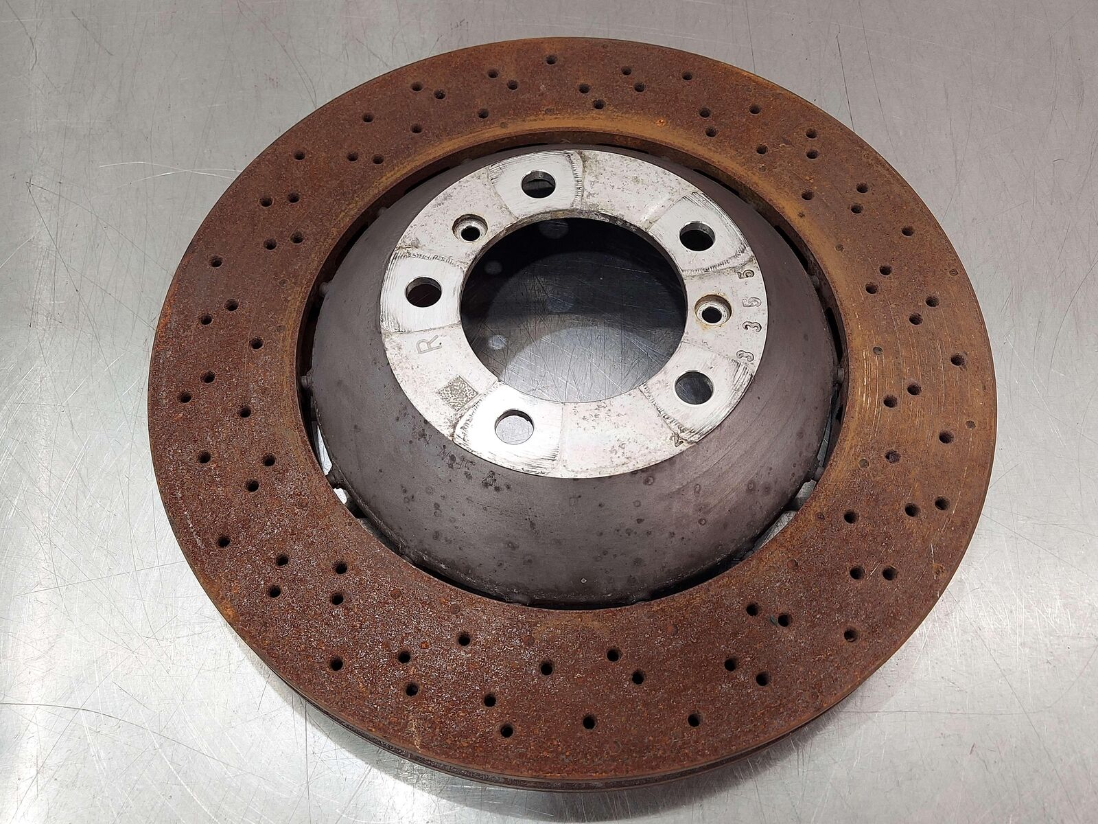 16 PORSCHE CAYMAN GT4 981 FRONT RIGHT BRAKE DISC ROTOR 98135140680 6K MILES!