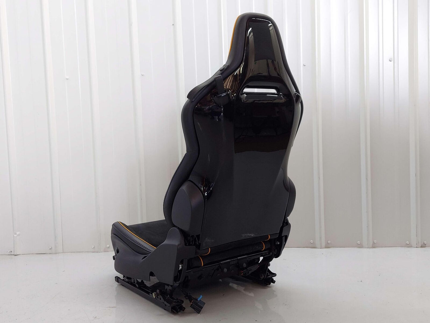 2023 Mclaren Artura Front LH Left Seat Black Alcantara Leather W/ Orange Piping