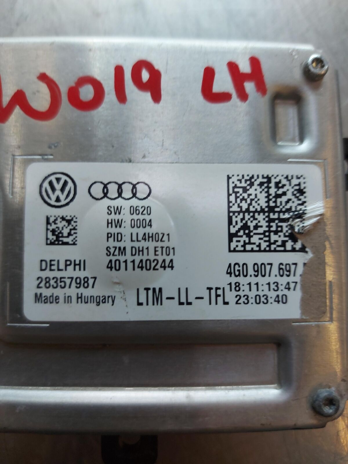 2013 AUDI A4 4g0907697 Drl Module HEADLIGHT CONTROL MODULE lh