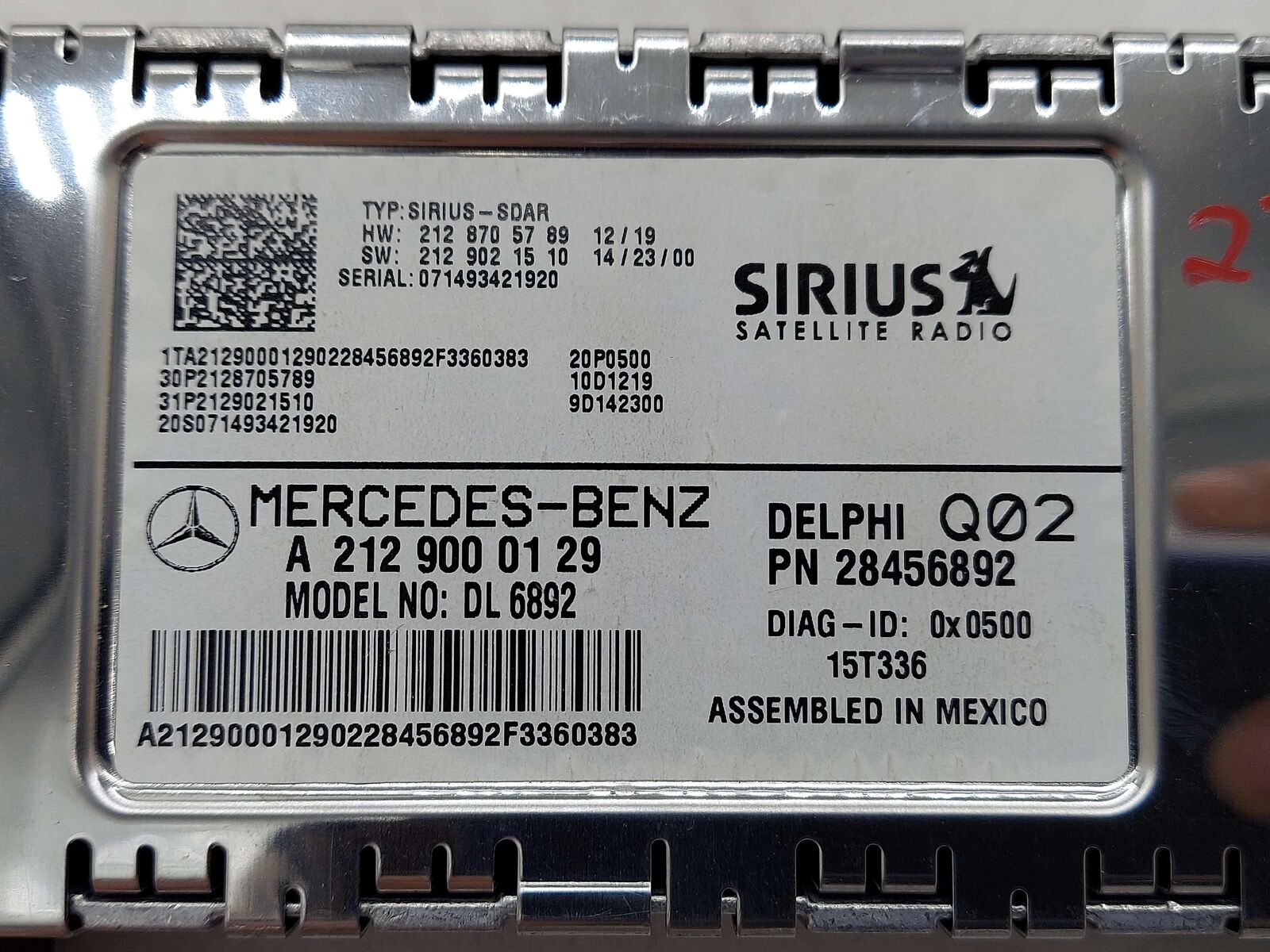 13-16 MERCEDES GL350 X166 SIRIUS SATELITE RECIEVER A2129000129