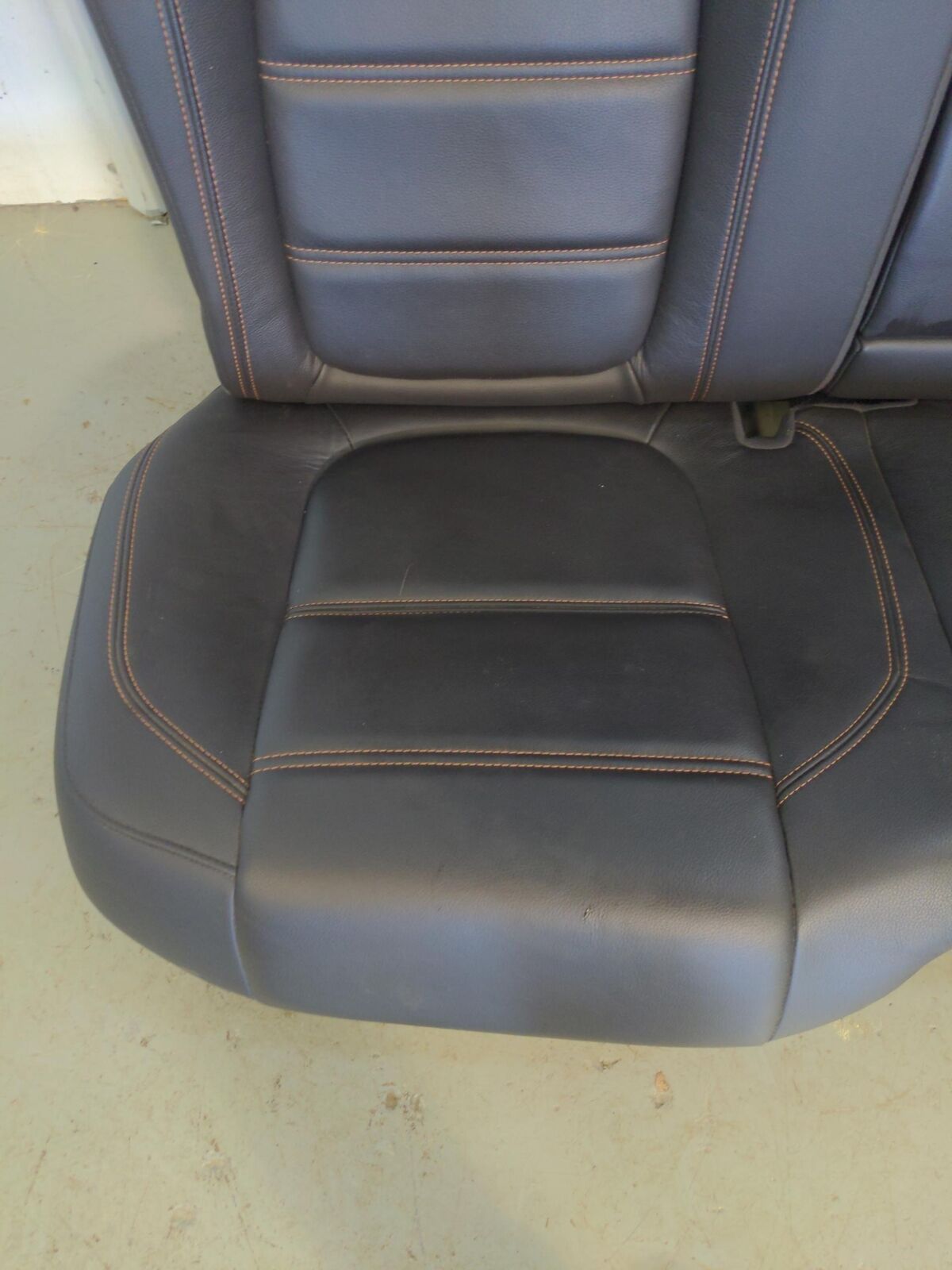 19 JAGUAR F-PACE Rear Seat SET Black Leather Tan Stitching With Armrest *NOTES*