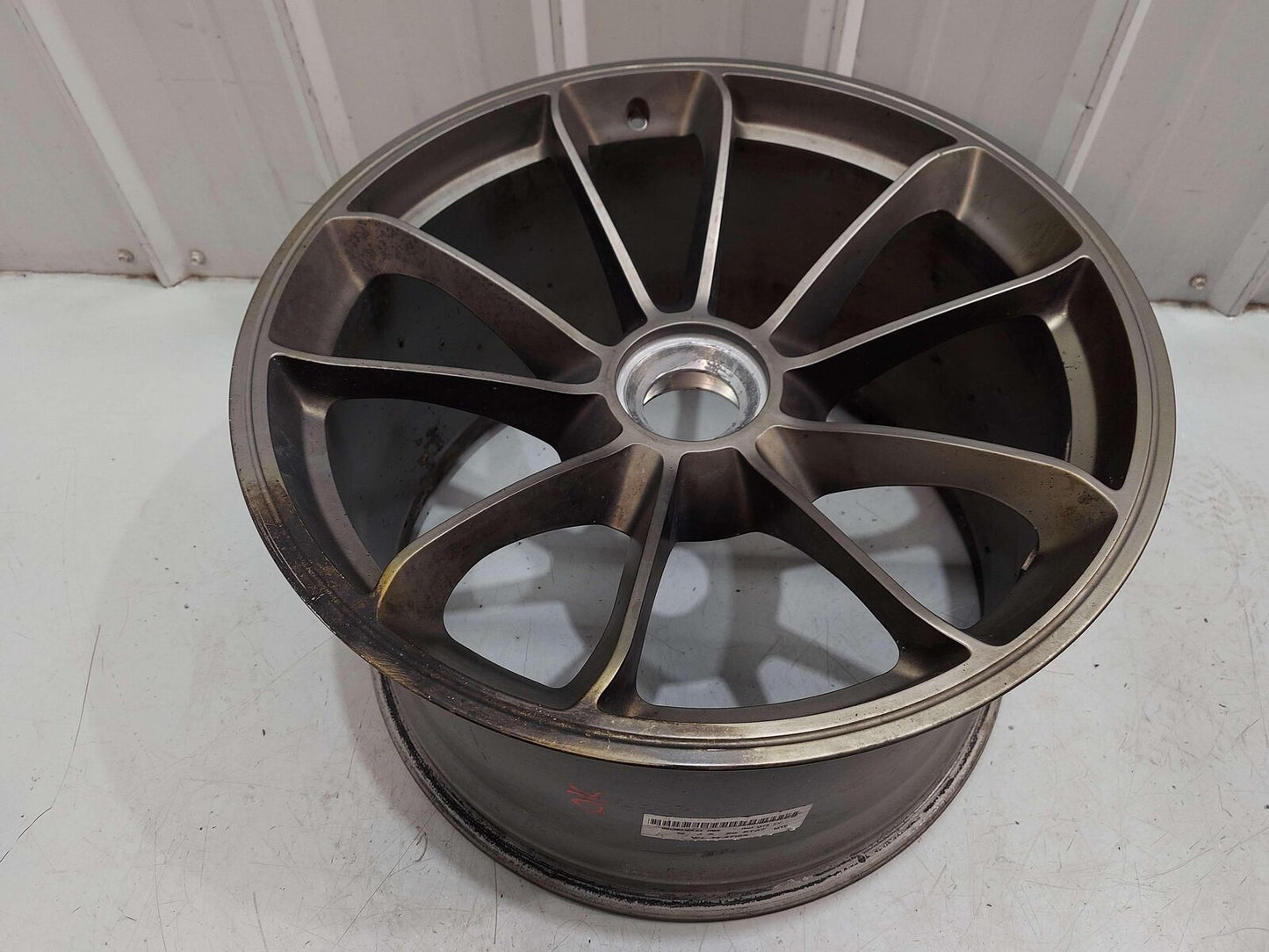 14-16 PORSCHE 911 991 GT3 REAR WHEEL RIM 20X12 10 SPOKE ALLOY *NOTE