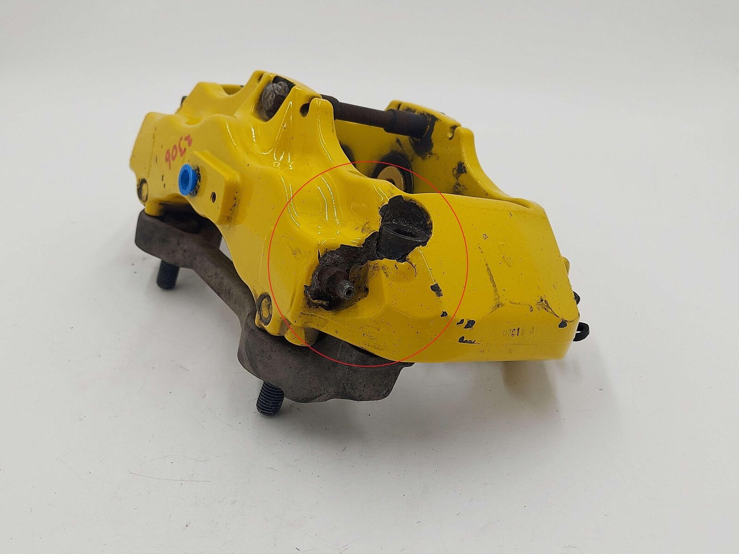 04 05 07 08 09 Porsche 911 997 Front LH Left Brake Caliper Yellow *notes*