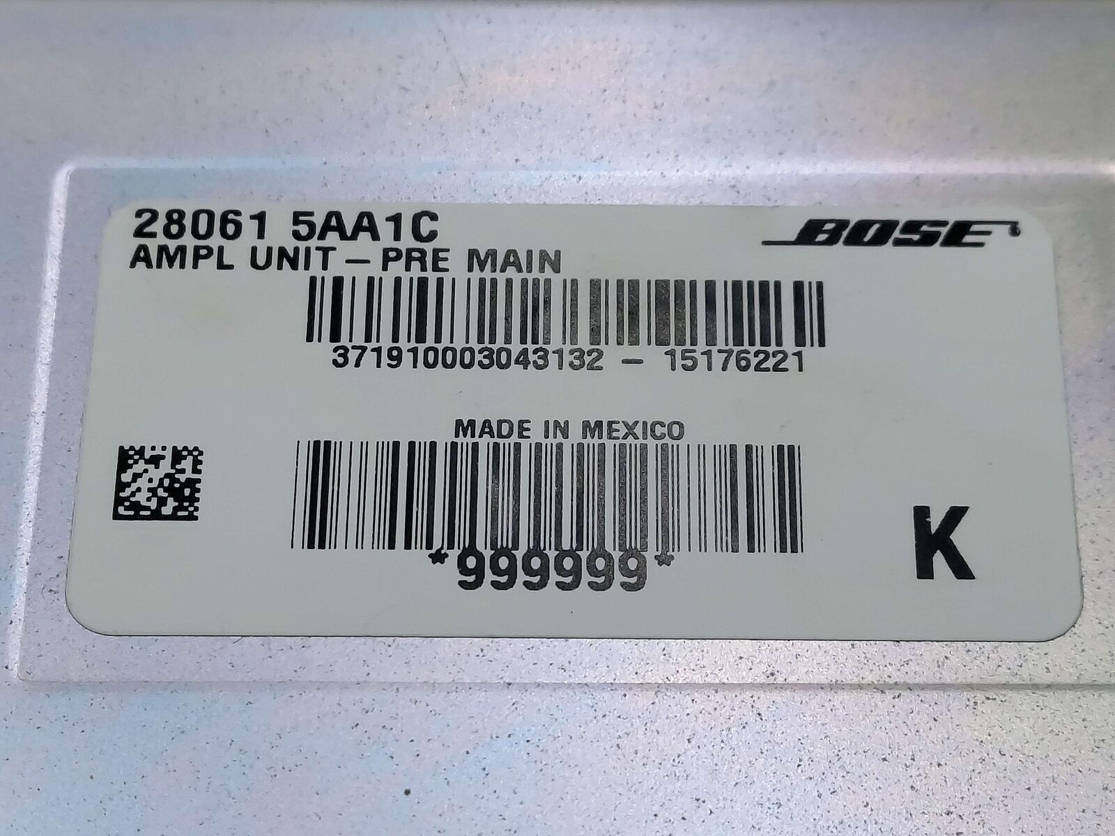 15-23 NISSAN MURANO BOSE AUDIO AMP AMPLIFIER 280615AA1C