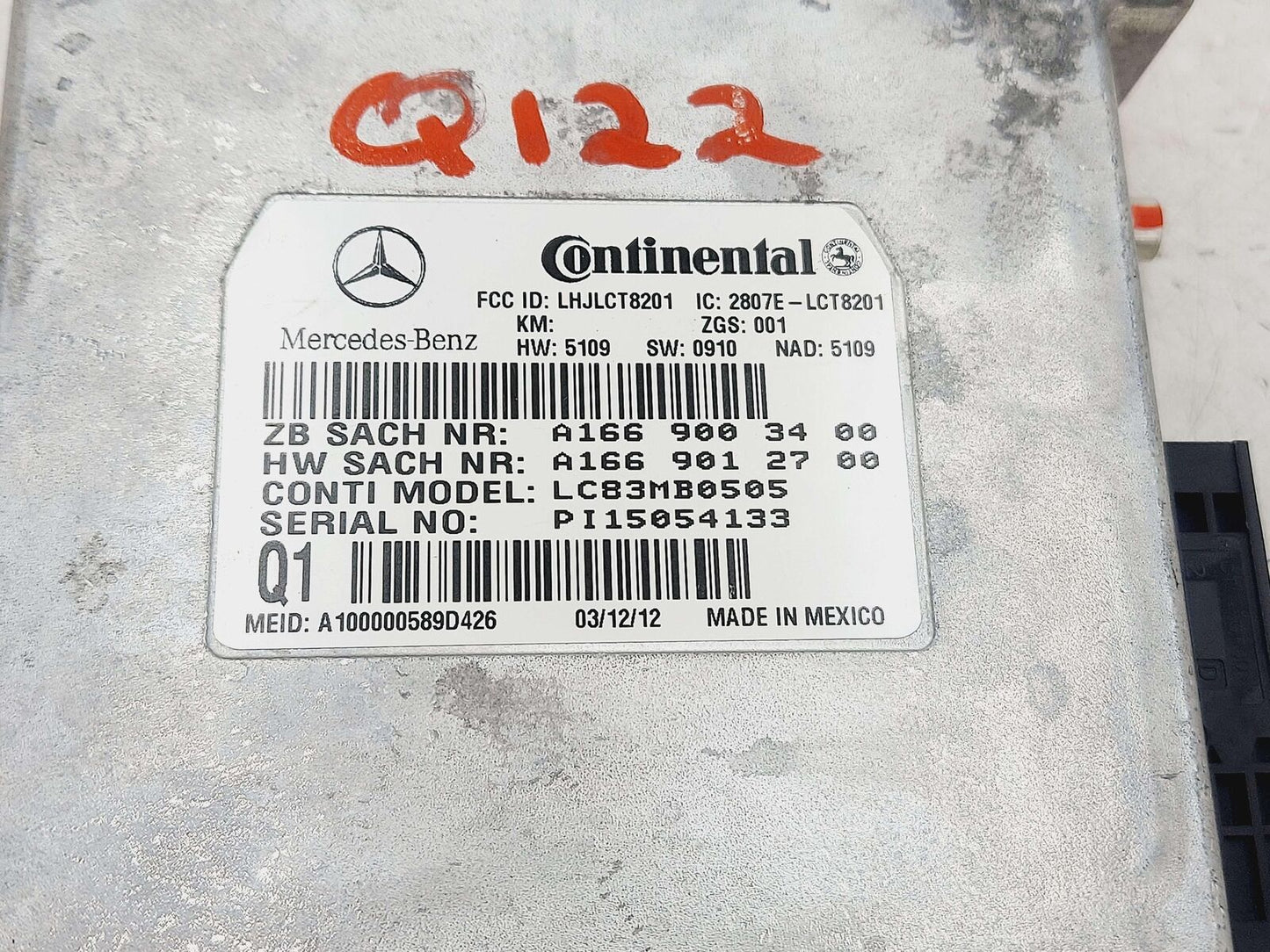 12 MERCEDES ML63 AMG W166 VOICE COMMUNICATION CONTROL MODULE A1669003400