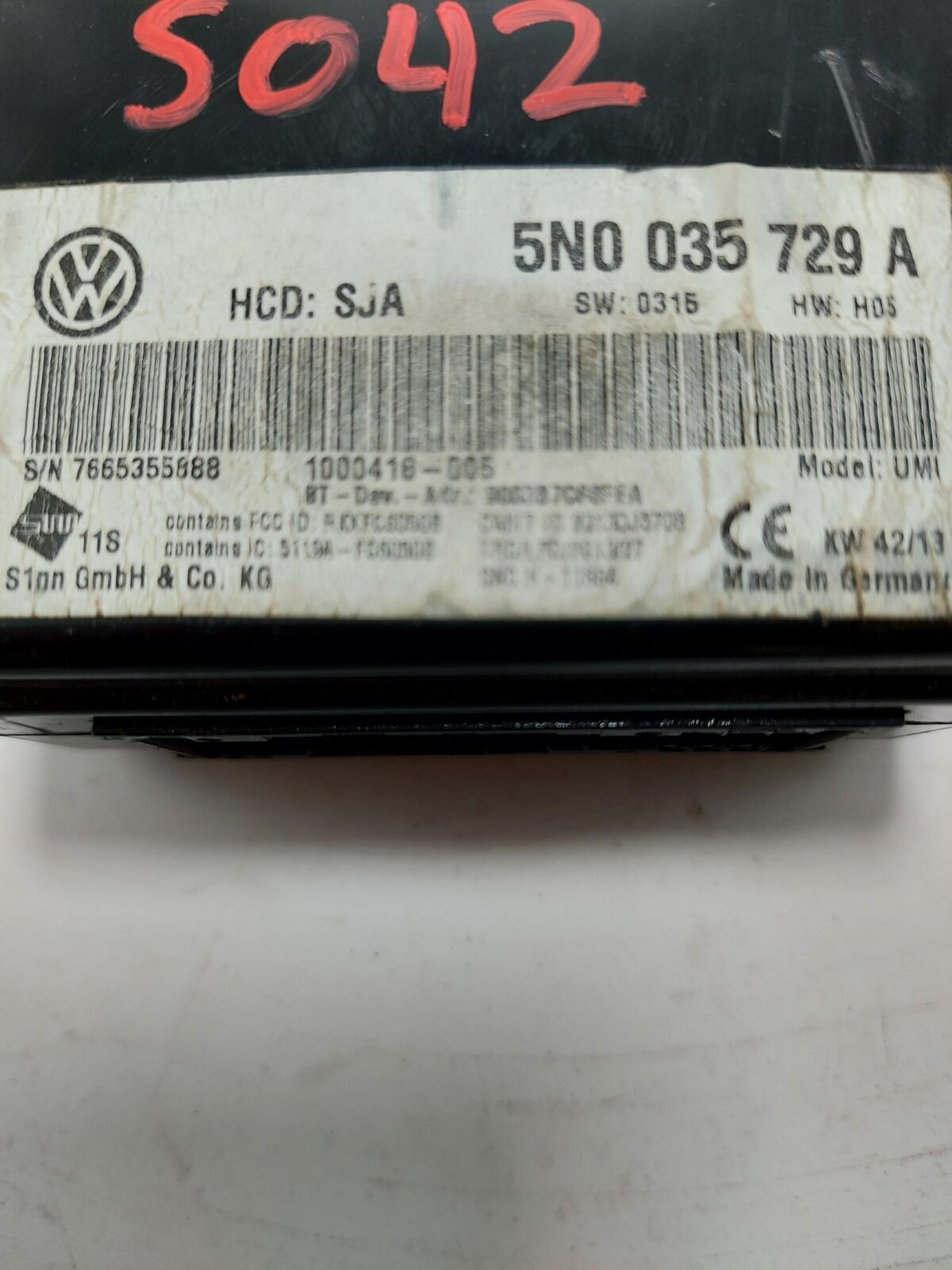 14 VW TIGUAN 5n0035729a Bluetooth MEDIA Interface Control Module