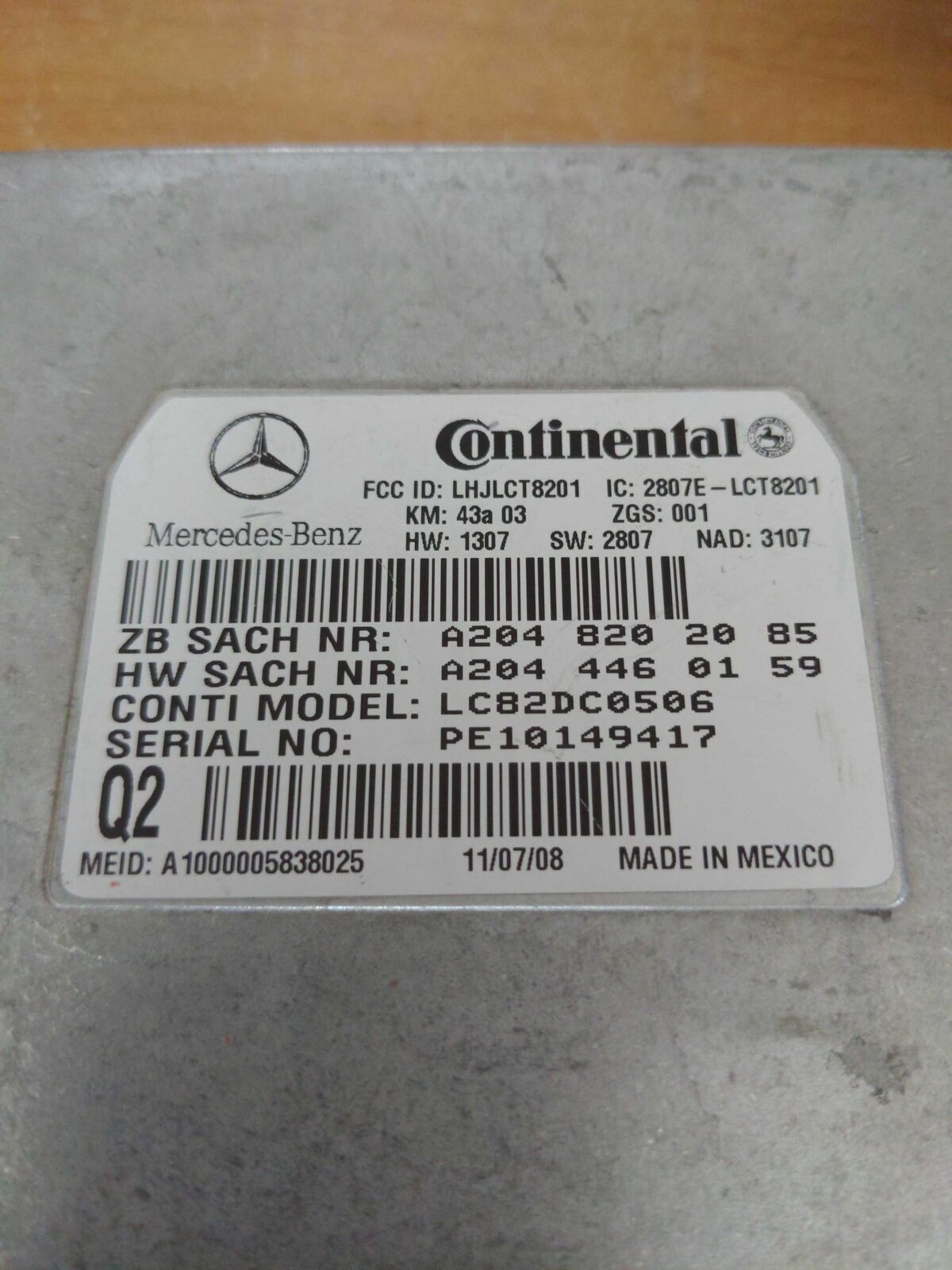 00-11 MERCEDES E350 2048202085 Communication Module